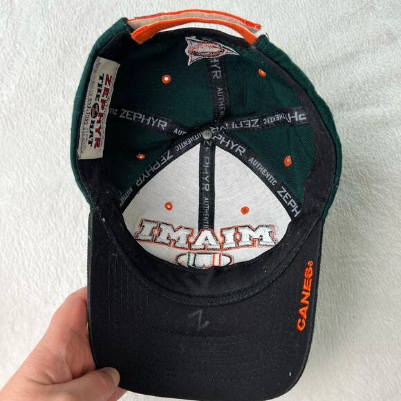 University of Miami football ZEPHYR THE Z HAT embroidered wool strap back hat - Picture 4 of 6